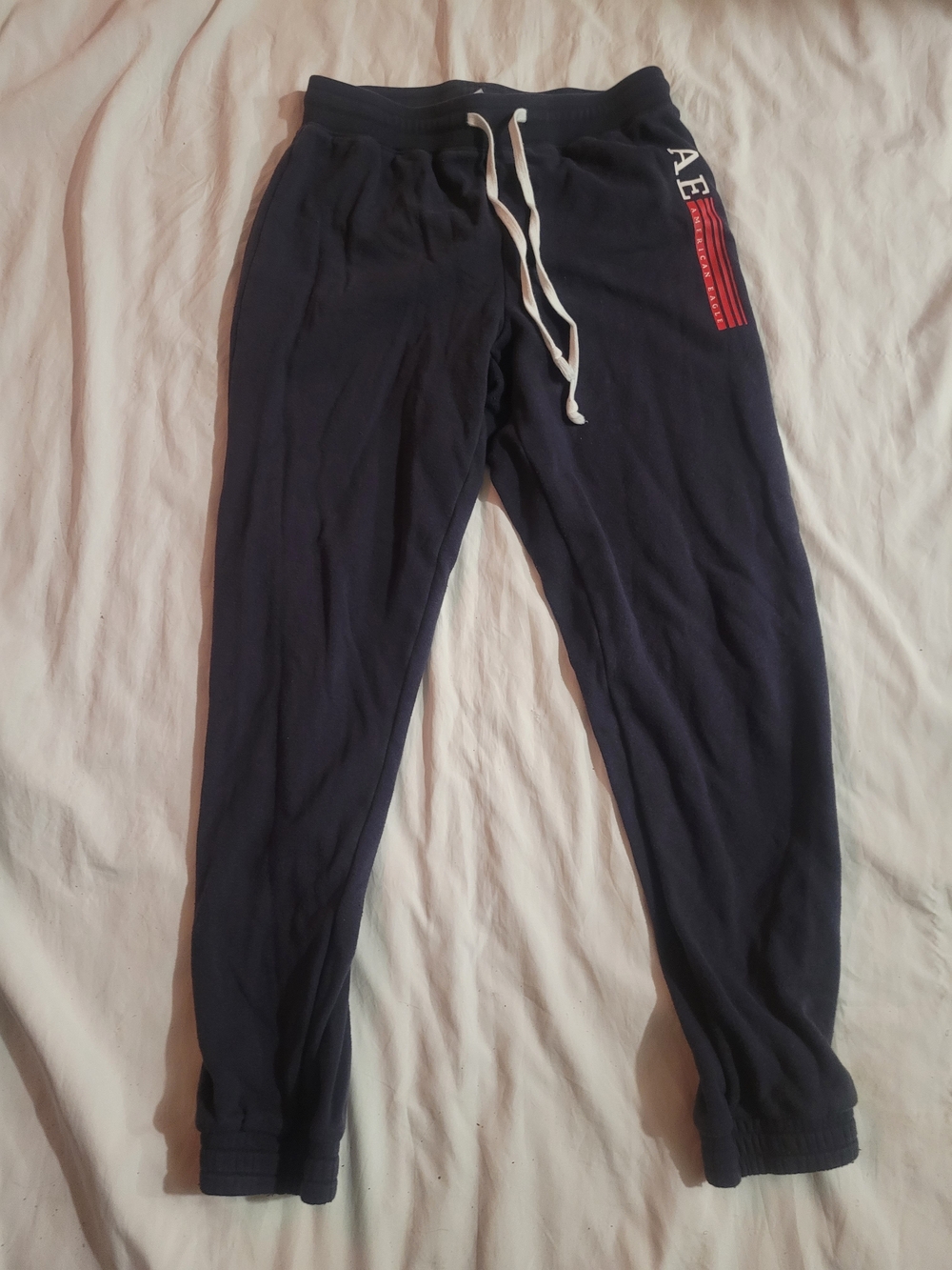 American Eagle Outfitters Navy Jogger Pants with Red Accent